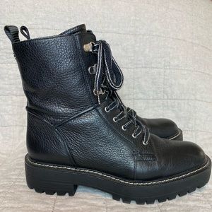 Sam Edelman Black Leather Boots, Size 8